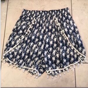 Blue Island High Waist Blue and White Shorts